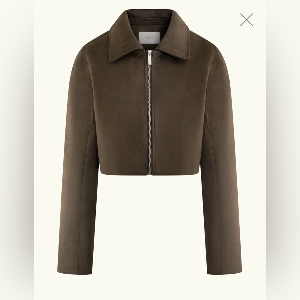 Meshki HAYES Faux Suede Collared Jacket